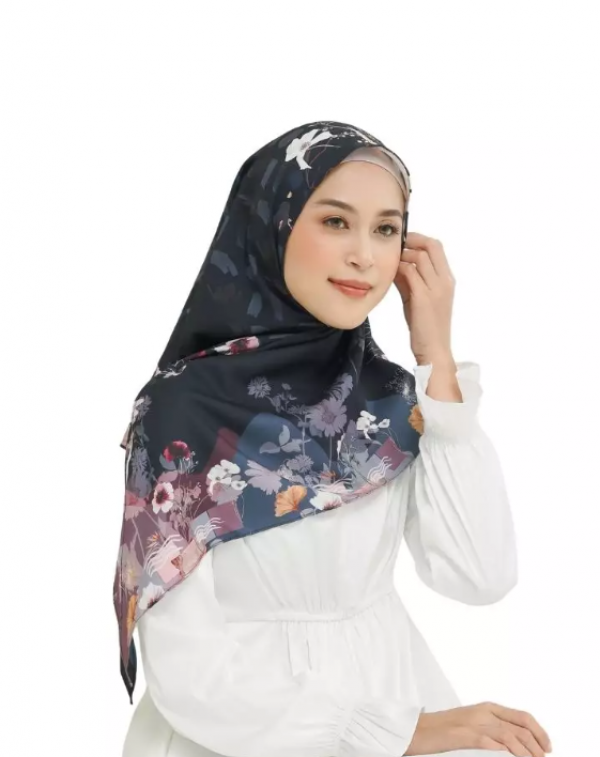 Pashmina motif daun tropis